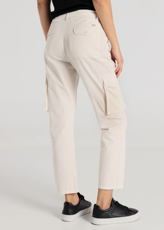 Pantalon - Poches à rabats | Coupe cargo - Tir moyen | Taille en pouces | Blanc