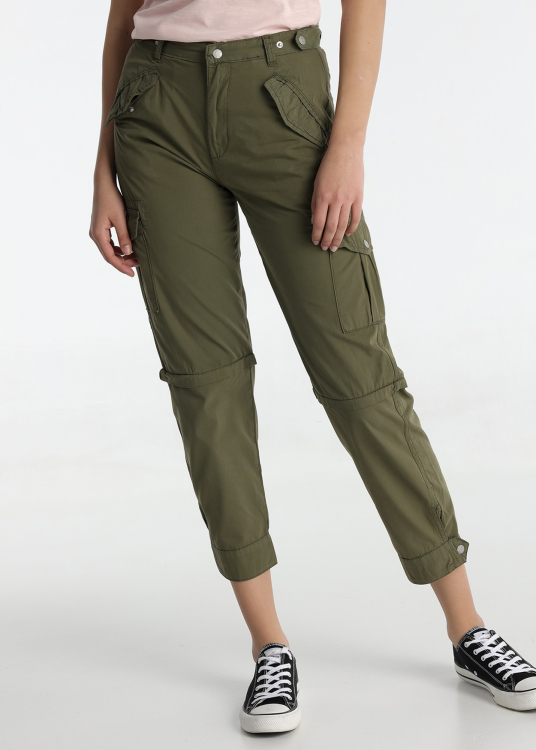 Pantalon - Poches à rabats | Coupe cargo - Tir moyen | Taille en pouces | Vert