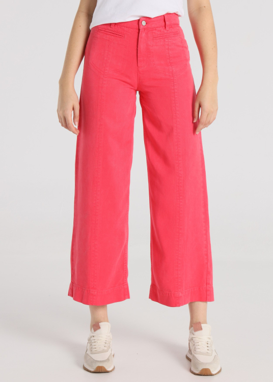 Pantalon - Poches avec bordures | Coupe droite - Taille longue | Taille en pouces | Violet