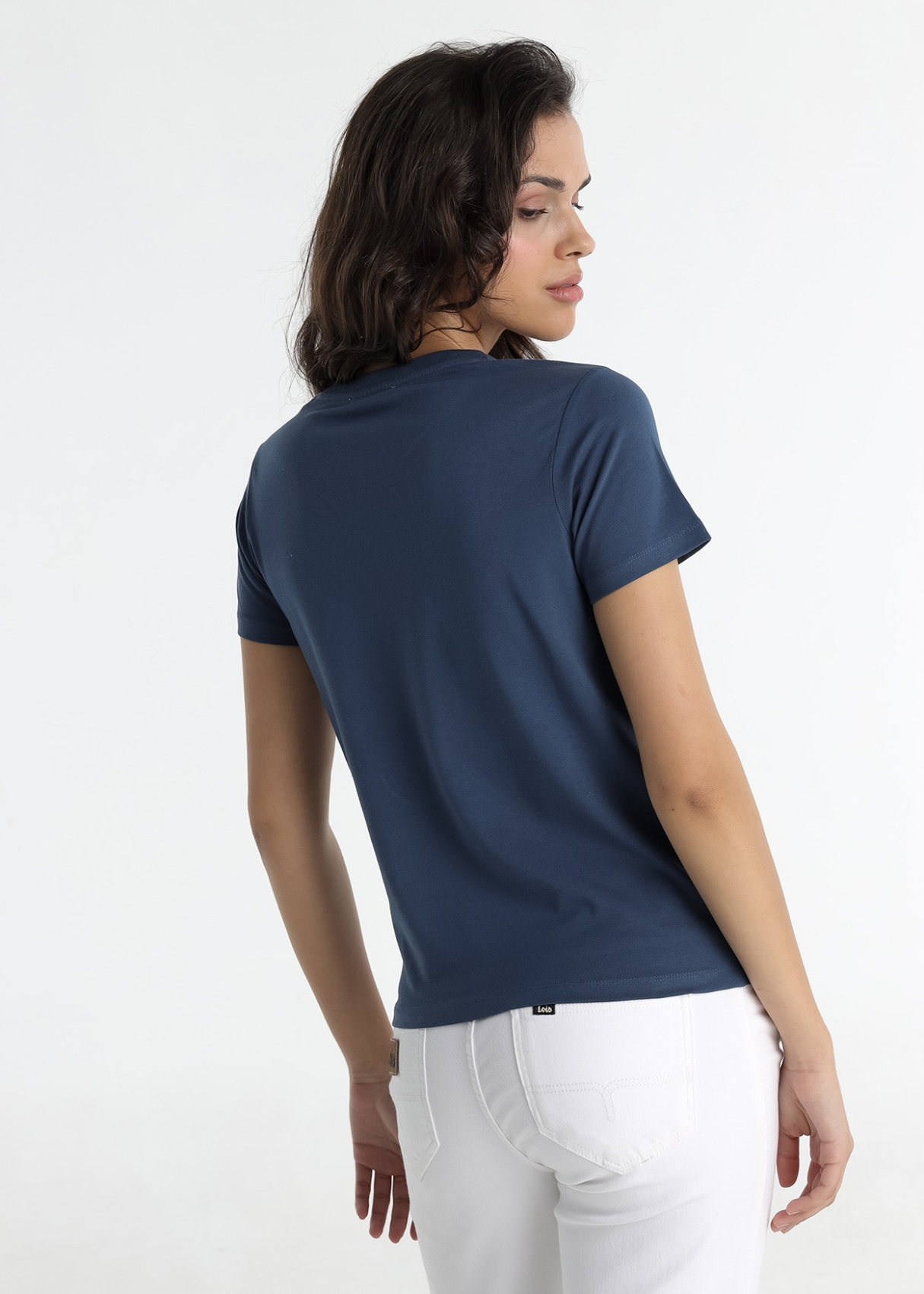 T-shirt - Application logo en denim à manches courtes