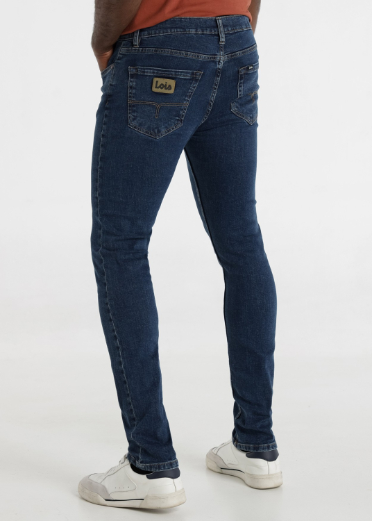 Jean bleu délavé vintage Coupe slim Taille Moyenne | Bleu