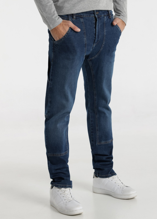 Jean Homme Republic Coupe Régulière Taille 34 Jambe 30 - Bleu Foncé Délavé - Occasion