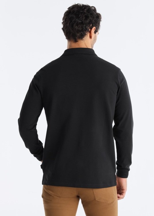 Polo manches longues avec poches et bandes à l'épaule | Gris