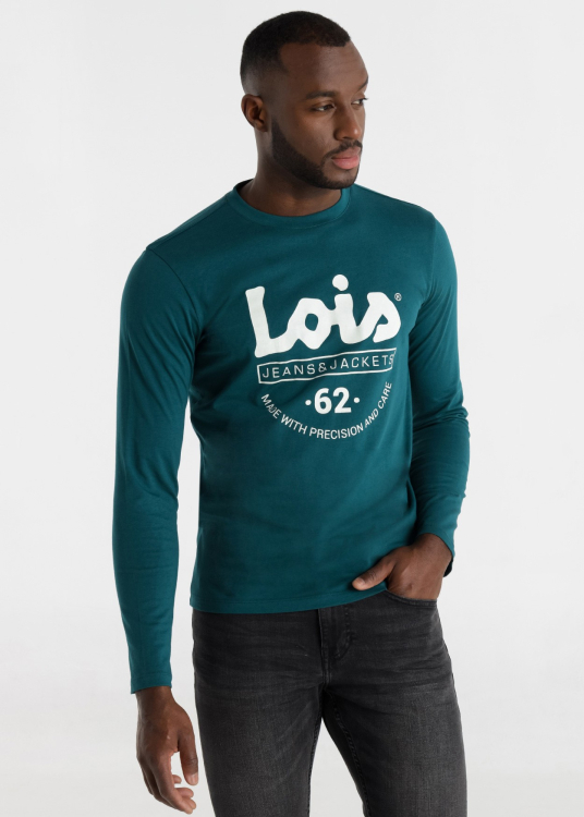 T-shirt manches longues avec graphique Lois | Verde agua marina