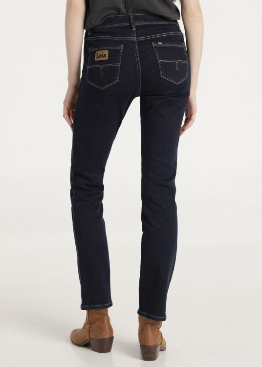 Jeans Bleu Foncé Coupe droite Taille Basse | Bleu