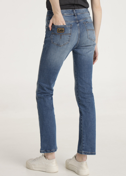 Jean bleu Cross Weave Coupe droite Taille Basse | Bleu