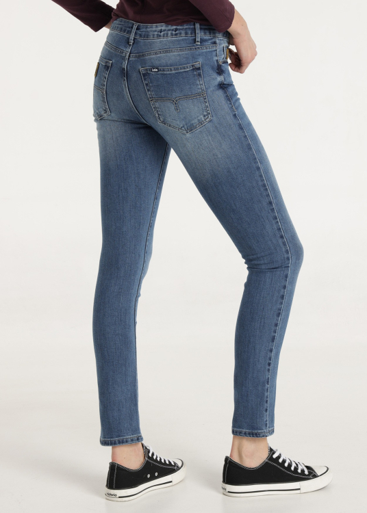 Jean Repreve délavé bleu moyen Coupe skinny Taille Moyenne | Bleu