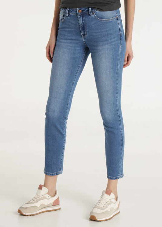 Jean délavé bleu  Coupe Push-up skinny Taille Basse | Bleu