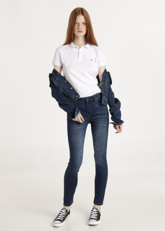 Jean délavé bleu foncé Coupe Push-up skinny  Taille Basse | Bleu