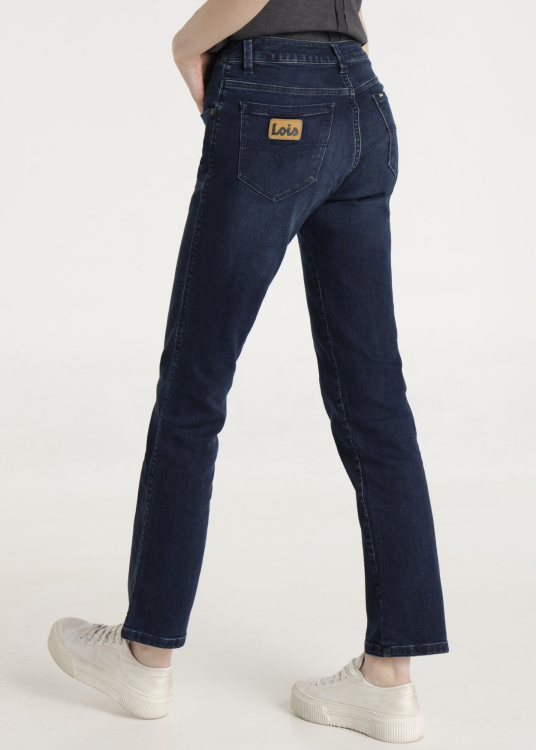 Jeans Bleu Foncé moyen Coupe droite Taille Basse | Bleu