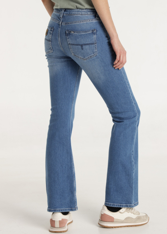 Jean bleu claire médium délavé Coupe bootcut Taille Moyenne | Bleu