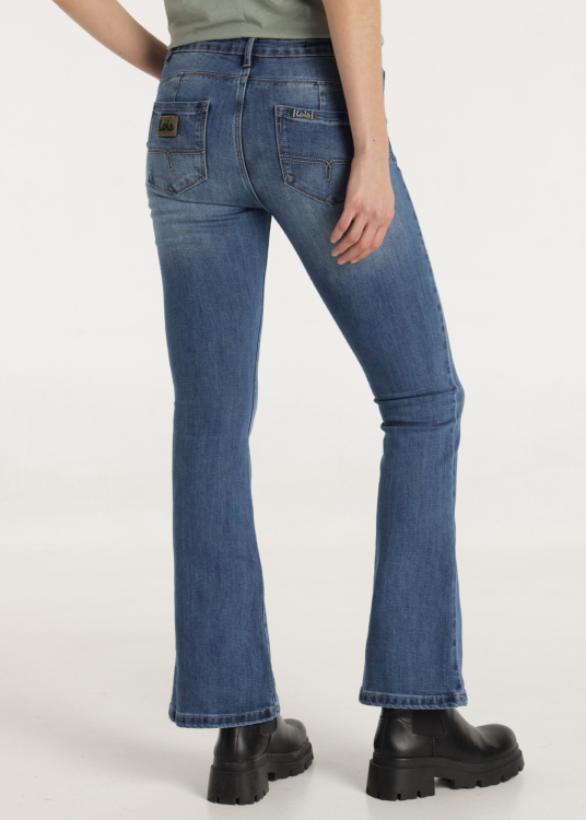 Jean Repreve bleu délavé moyen Coupe push-up évasée Taille extra basse | Bleu