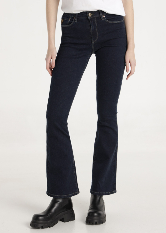 Jean délavé vintage Coupe push-up évasée Taille extra basse | Jeans