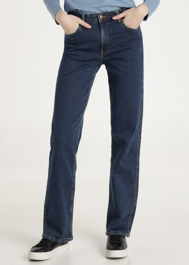 Jean Papaya Femme Taille 14 - Coupe Classique, Jambe 26, Délavé Bleu Moyen, Occasion Très Bon état