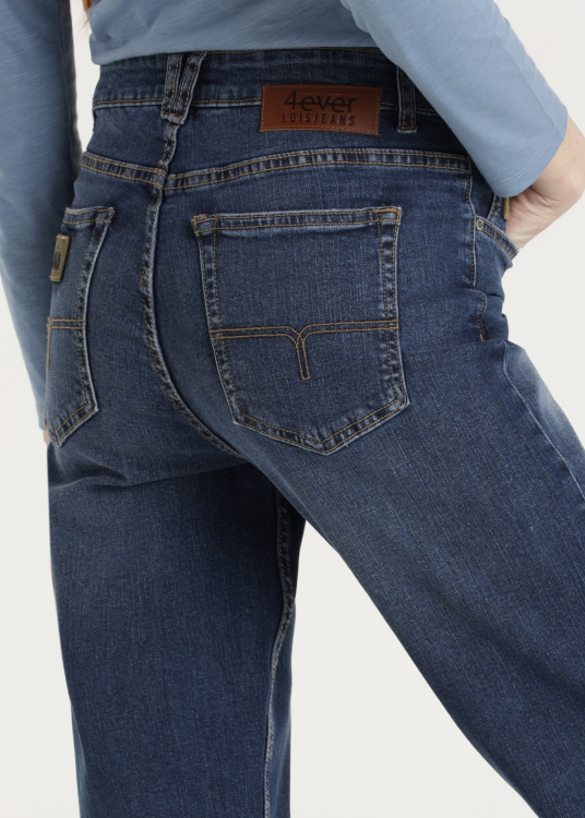 Jean bleu moyen délavé Coupe droite courte Taille Moyenne