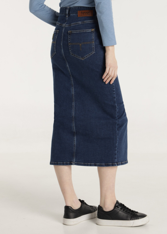 Jupe longue en jean avec fente au devant | Bleu