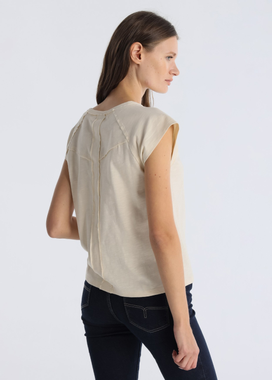 T-shirt manches courtes avec graphique country | Beige