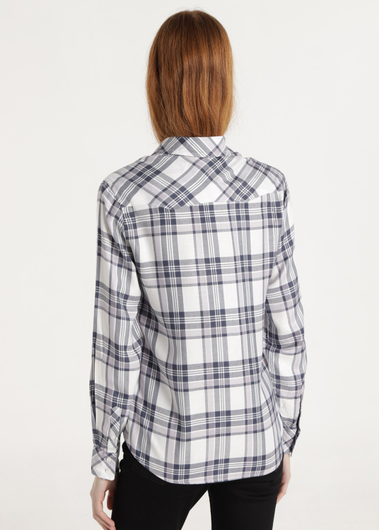 Chemise Ă  carreaux avec poches et manches longues | Bleu