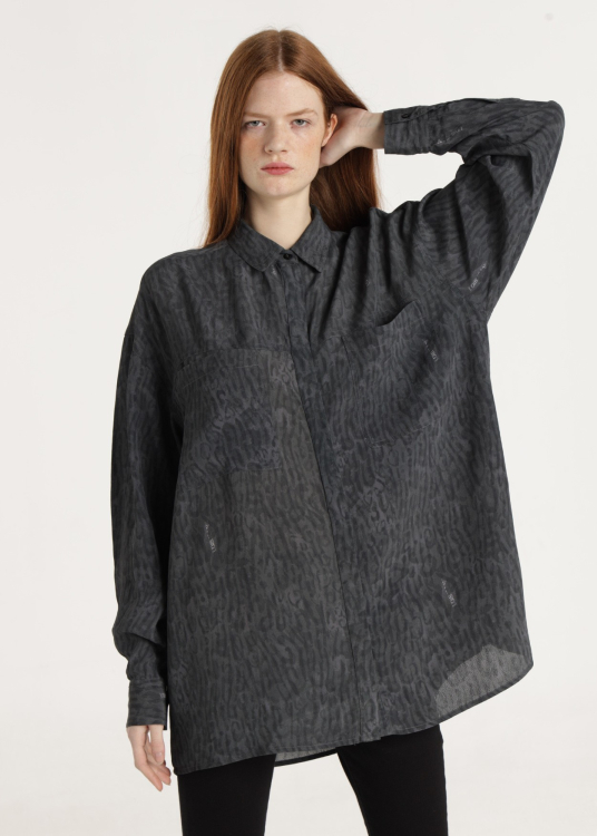 Chemise manches longues imprimé animal Ash grey | Imprimé