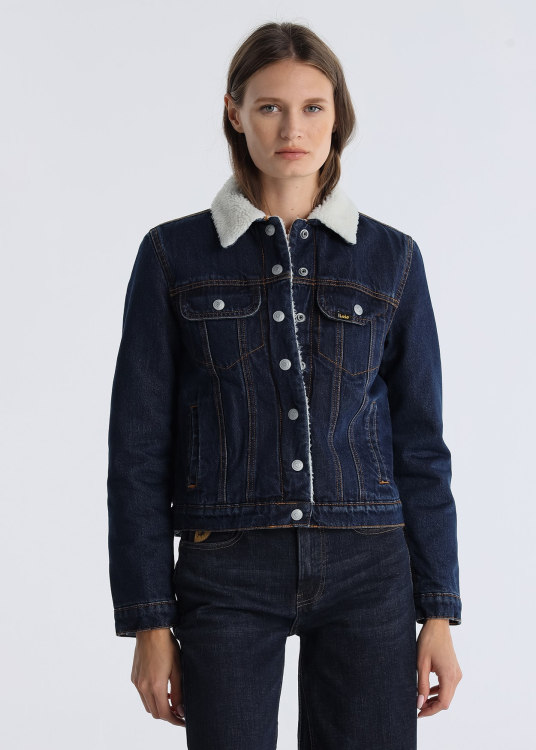 Jacket Jean avec doublure de Peau lainé | Marino