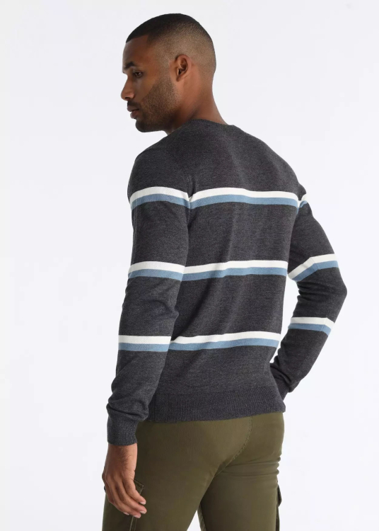 Pull ras du cou à rayures multicolores