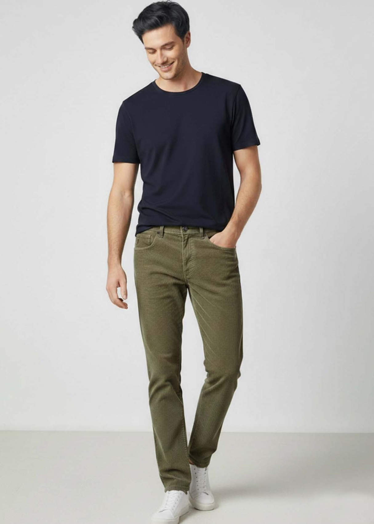 Pantalon en velours côtelé | Coupe classique - Taille mi-haute | Tailles en pouces