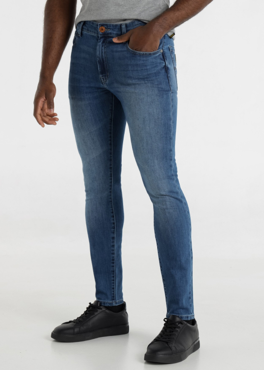 Jean Repreve bleu délavé moyen Coupe skinny Taille Moyenne | Bleu