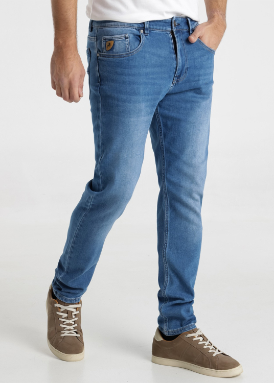 Jean bleu Coupe fuselée Taille Moyenne | Bleu