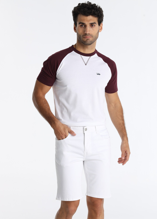 Bermuda en jean slim blanc pur pour l'été | Tailles en pouces | Blanc