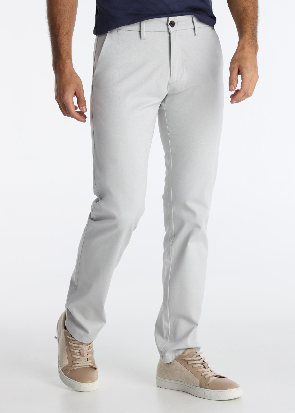 Pantalon chino - Tissu texturé | Coupe classique - Taille mi-haute | Tailles en pouces