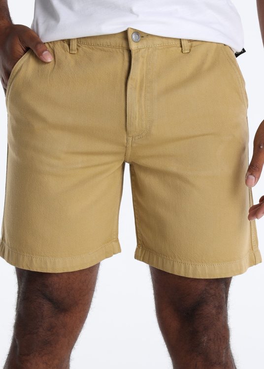 Bermuda en coton avec taille élastique, jaune | Tailles en pouces | Vert