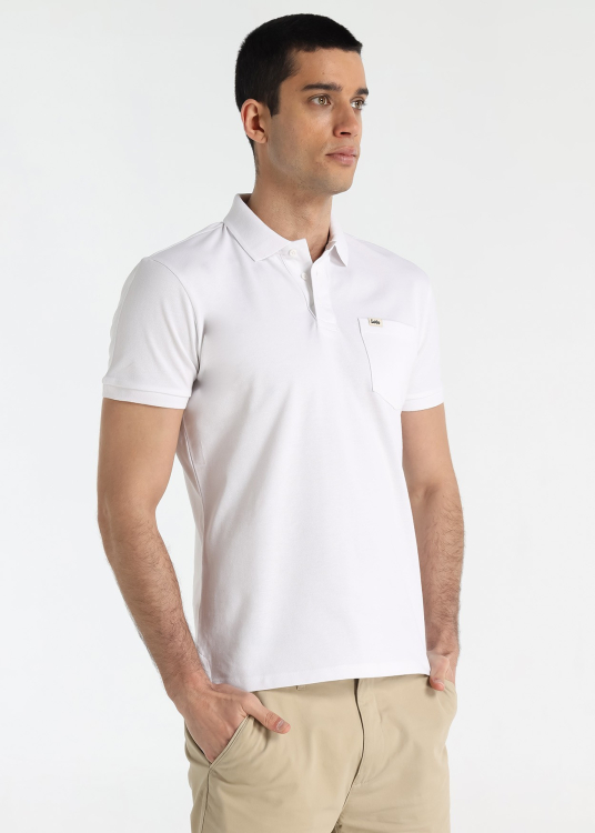 Polo classique - Manches courtes avec poche poitrine | Blanc