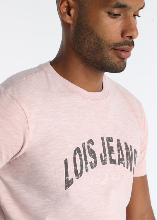 T-shirt rose avec logo Lois Jeans
