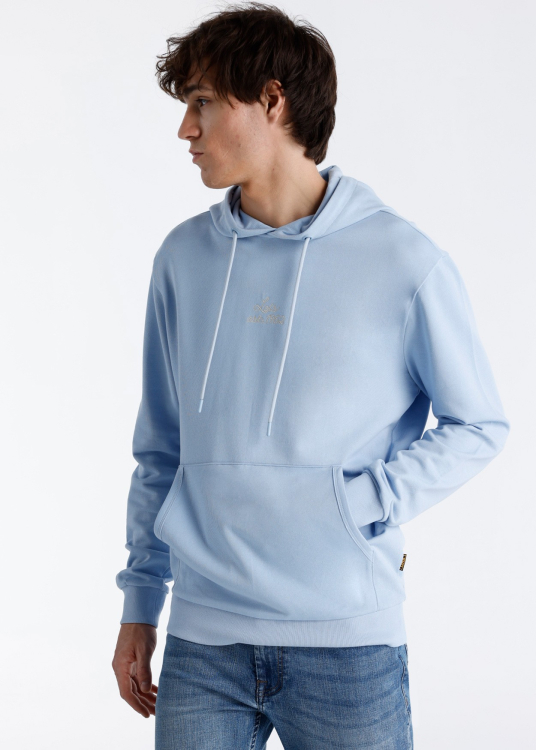 Sweat à capuche bleu marine avec broderie sur la poitrine | Bleu