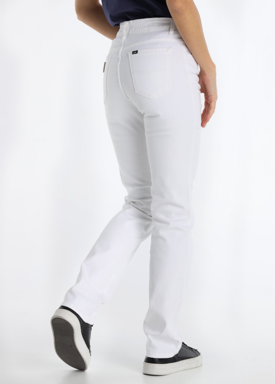 Jean droit en coton stretch blanc pur | Tailles en pouces | Blanc