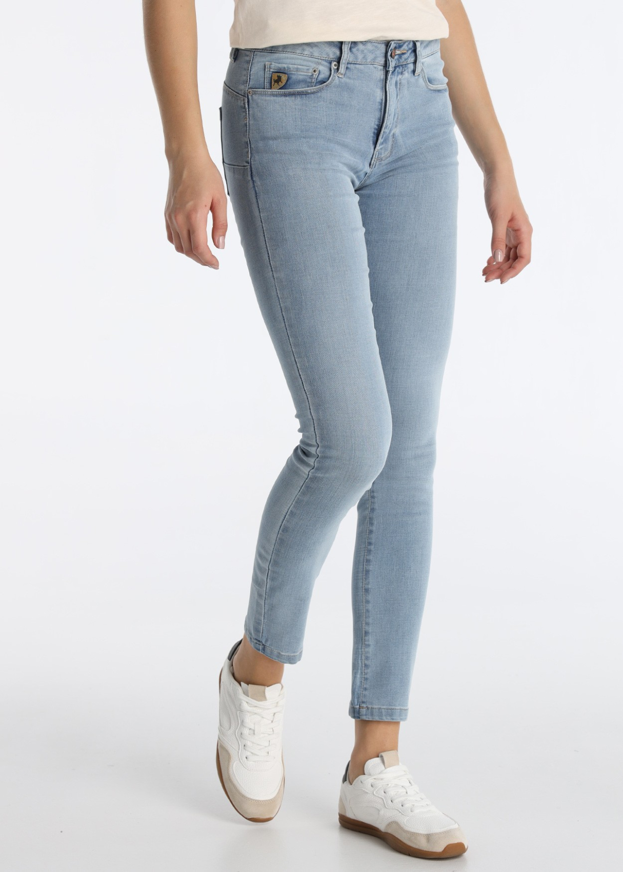Jean skinny effet push-up bleu clair | Tailles en pouces
