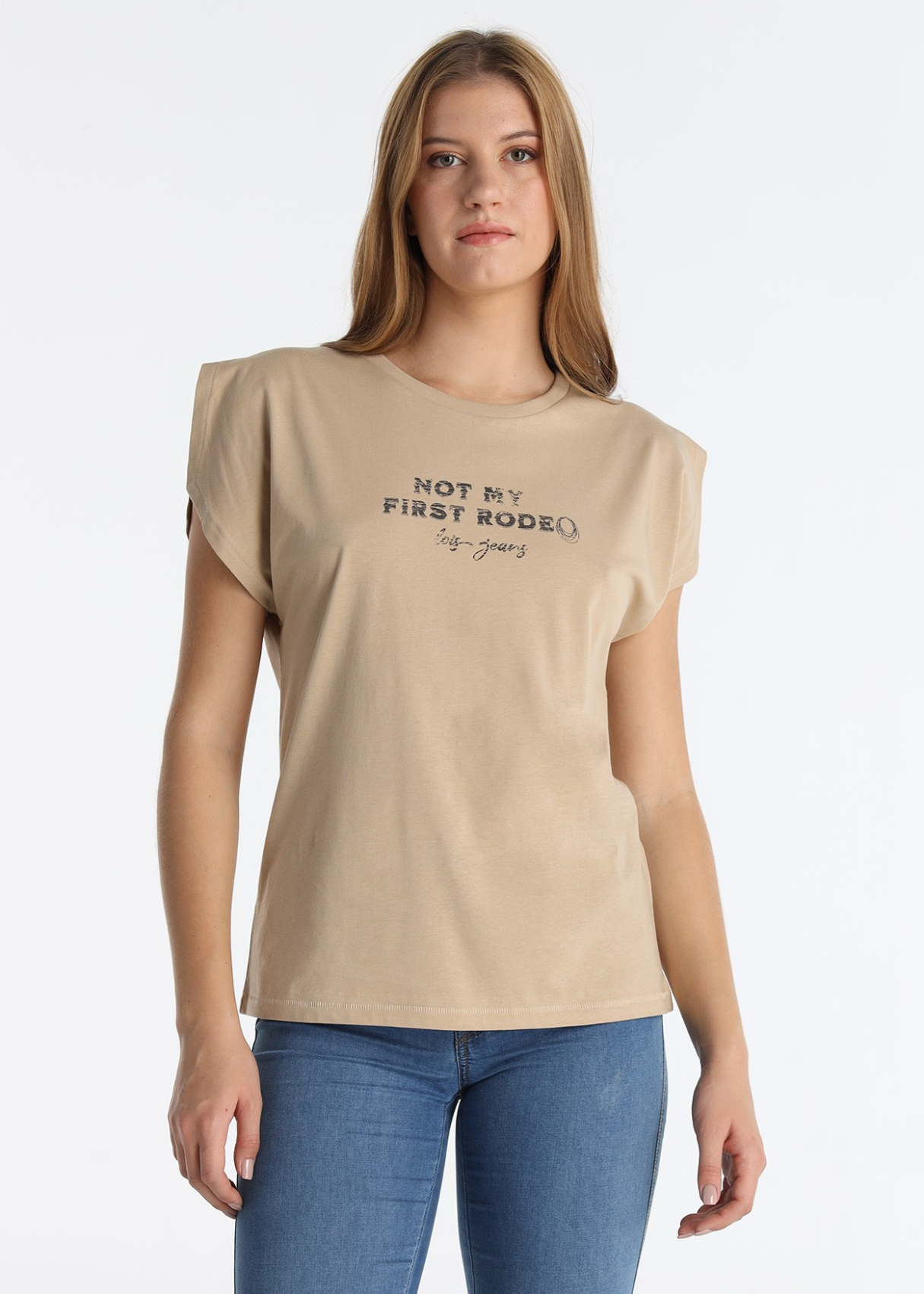 T-shirt à épaules dénudées et motif « RODEO »