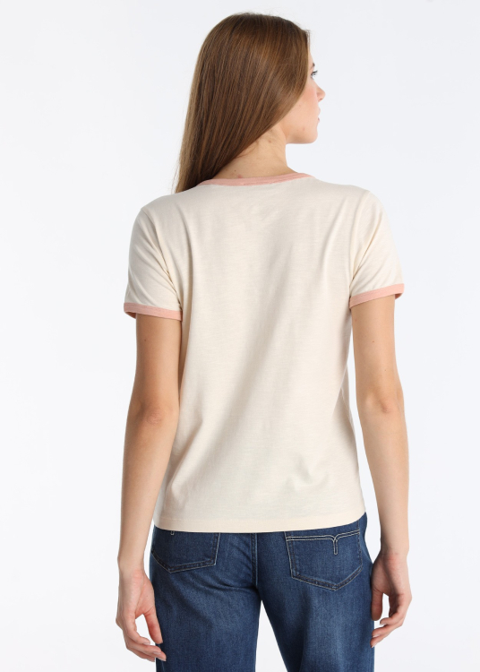 T-shirt en coton flammé avec logo Lois brodé