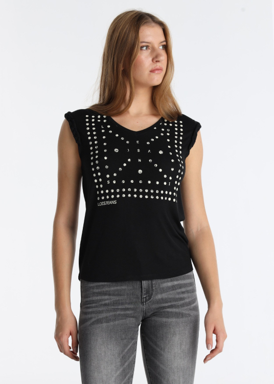 T-shirt sans manches à imprimé tressé et bandana | Gris