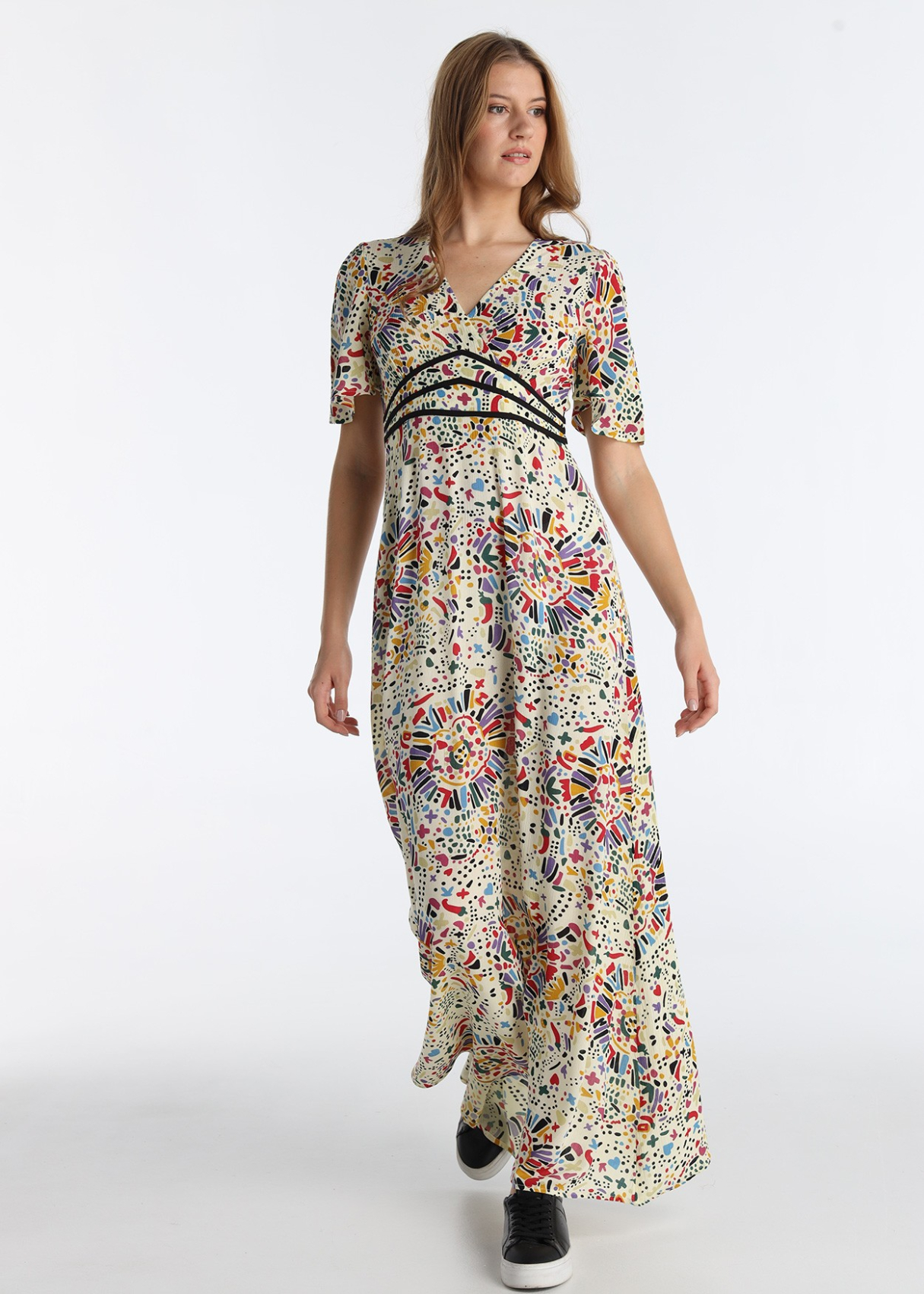 Robe longue à imprimé intégral motif Tijuana