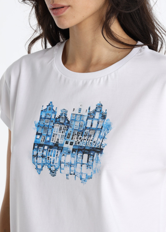 T-shirt orné du logo de la marque et de strass | Blanc