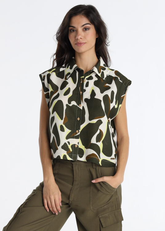 Chemise en coton à imprimé animalier | Imprimé