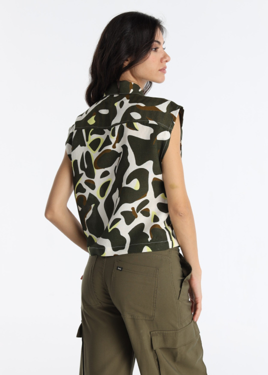 Chemise en coton à imprimé animalier