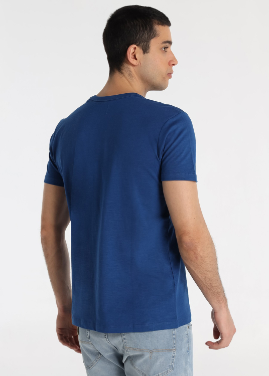 T-shirt graphique blanc avec texte inspirant | Bleu