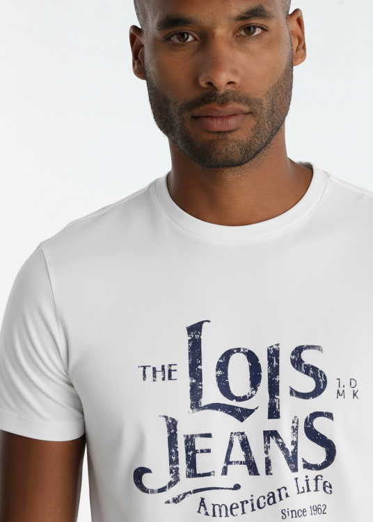 T-shirt graphique American Live sur fond gris chiné