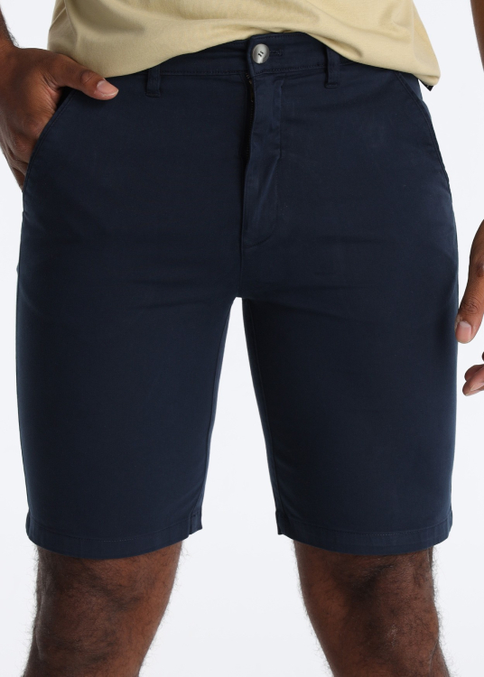 Bermuda chino classique en coton stretch bleu roi | Tailles en pouces | Bleu