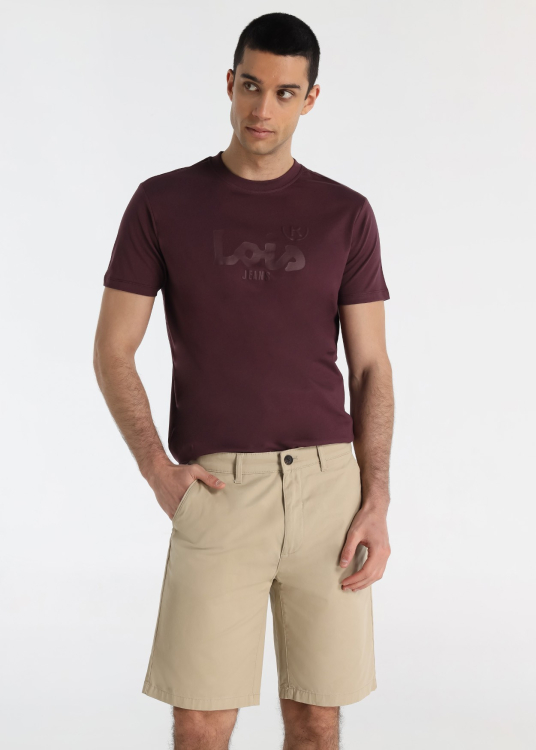 Bermuda chino classique en coton stretch bleu roi | Tailles en pouces | Brun