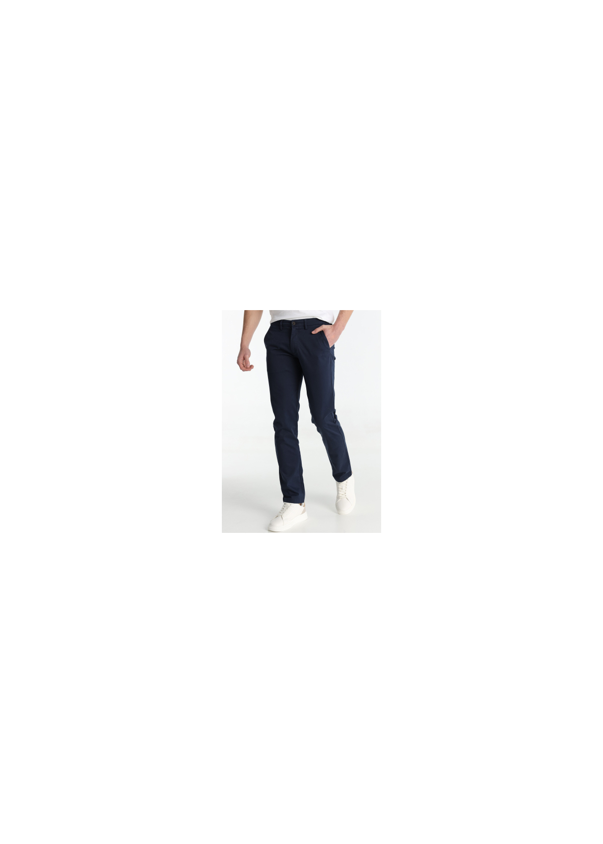 Pantalon chino - Tissu texturé | Coupe classique - Taille mi-haute | Tailles en pouces