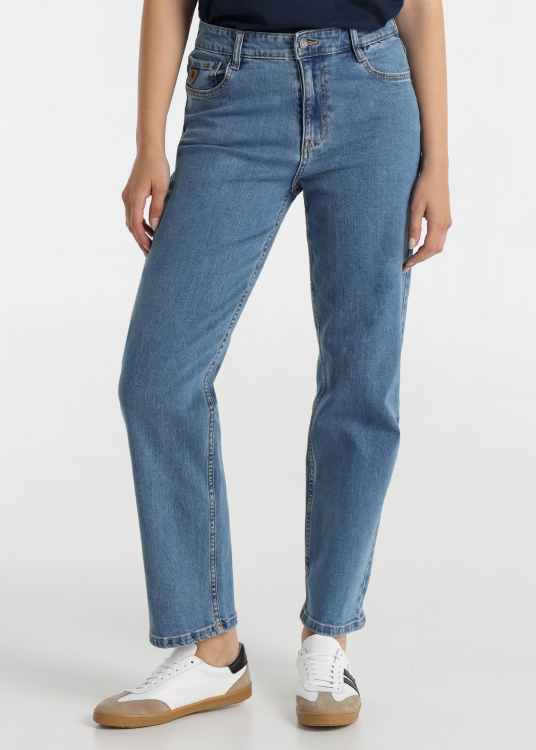 Jean Lois Jeans pour femme, double délavage, style décontracté | Tailles en pouces | Jaune