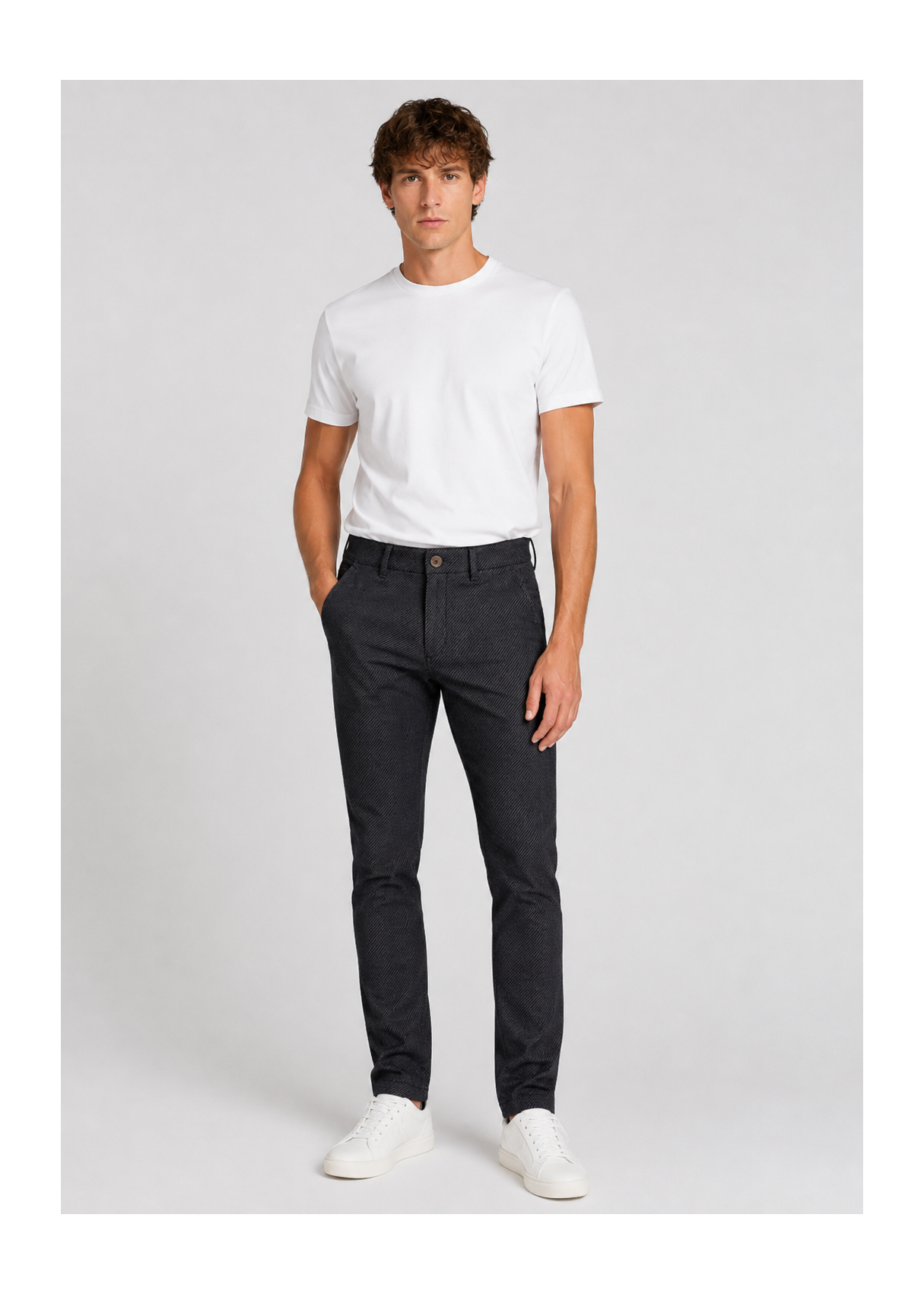 Pantalon chino texturé et extensible pour homme Lois Jeans · idéal au quotidien | Tailles en pouces